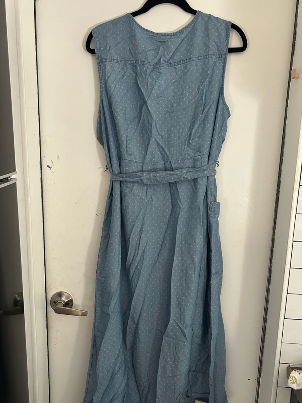 J. Jill Light Blue Sleeveless Button-Front Midi Dress - Picture 3 of 4